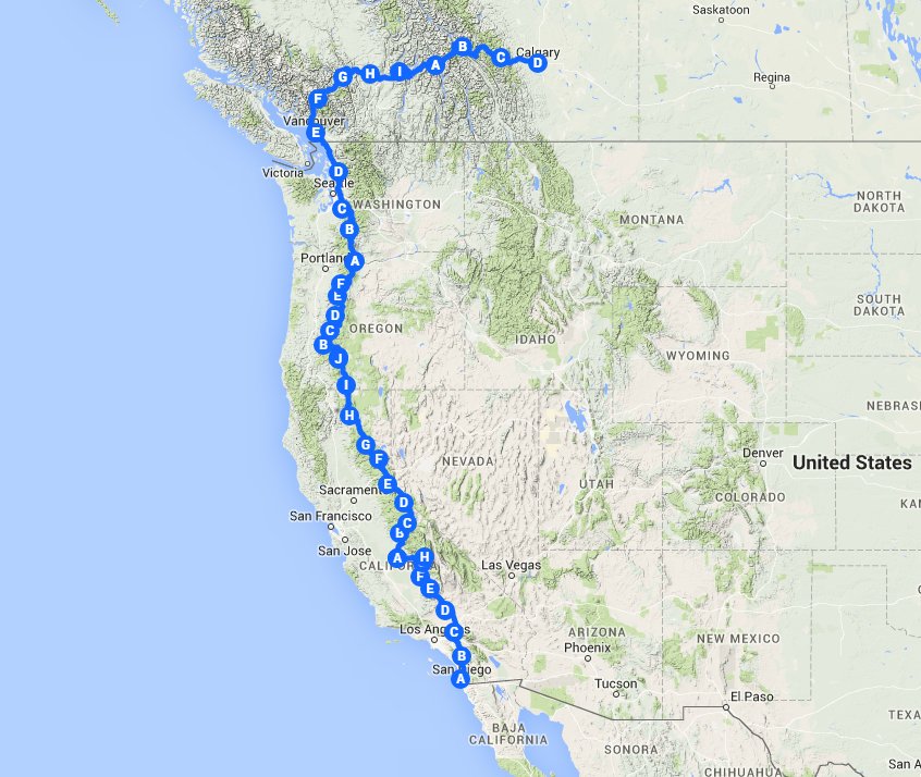 Cycling Tour: San Diego to Calgary | Edinburgh Bike Coop